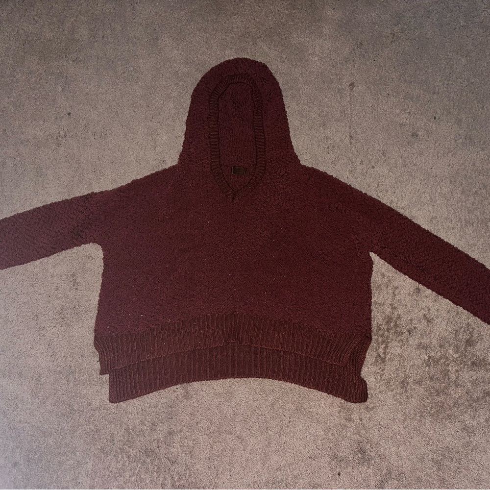 POL red hooded knit sweater, size 6